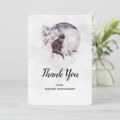 Black Cat van een Magical Full Moon Dank u Bedankkaart (Staand voorkant)