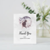 Black Cat van een Magical Full Moon Dank u Briefkaart (Staand voorkant)