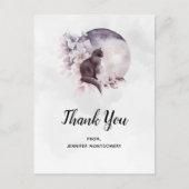 Black Cat van een Magical Full Moon Dank u Briefkaart (Voorkant)