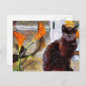 Black Cat Van Gogh Briefkaart (Voorkant / Achterkant)