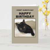 Black Cat Verjaardag Humor Kaart (Gele Bloem)