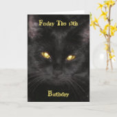 Black Cat verjaardag op vrijdag de 13e Kaart (Gele Bloem)