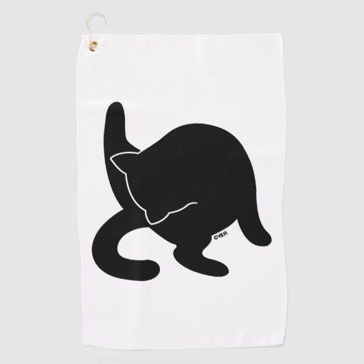 Black Cat Versus Humans mp Golfhanddoek (Voorkant)