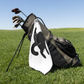 Black Cat Versus Humans mp Golfhanddoek (Groen)
