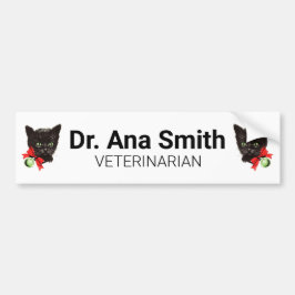  Black Cat veterinair beroep Bumpersticker