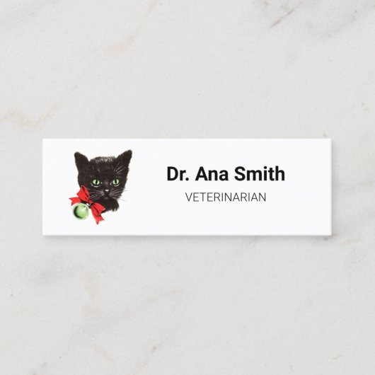  Black Cat veterinair beroep Mini Visitekaartje (Voorkant)