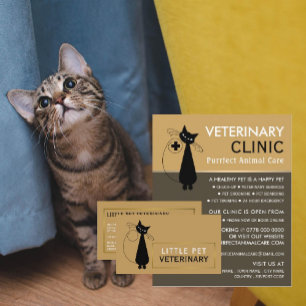 Black Cat, Veterinarian, Veterinary Service Visitekaartje