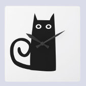 Black Cat Vierkante Klok