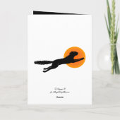 Black Cat Vliegschool Halloween Art Kaart (Achterkant)