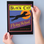 Black Cat Vliegschool Halloween Flyer (Hand)