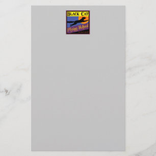 Black Cat Vliegschool Halloween Stationery Briefpapier