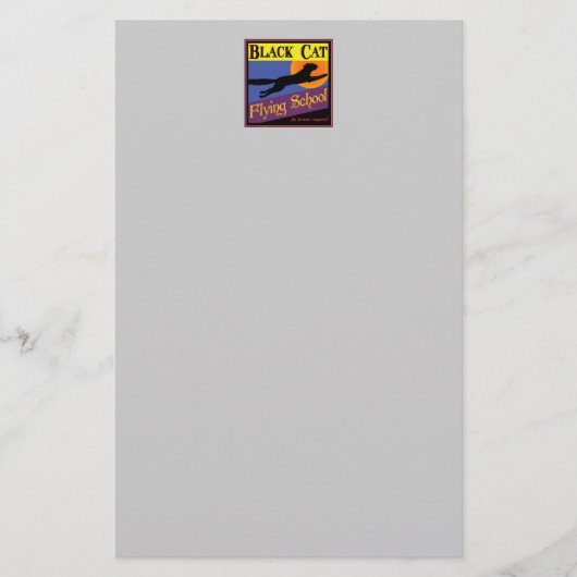 Black Cat Vliegschool Halloween Stationery Briefpapier (Voorkant)