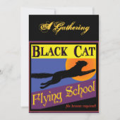 Black Cat Vliegschool Halloween Uitnodigingen (Voorkant)