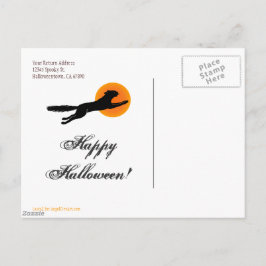 Black Cat Vliegschool Happy Halloween Briefkaart