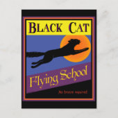 Black Cat Vliegschool Happy Halloween Briefkaart (Voorkant)