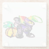 Black Cat vreugde herfst Glazen Onderzetter (Achterkant)