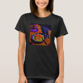 Black Cat Walking Mac And Cheese  1 T-shirt (Voorkant)