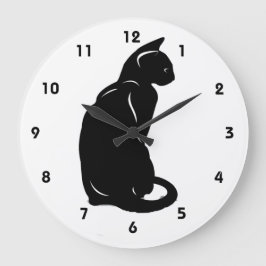 Black Cat Wall-kast Grote Klok