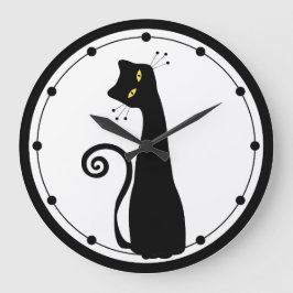 Black Cat Wall klok
