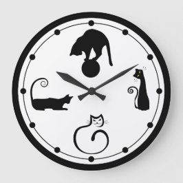 Black Cat Wall klok