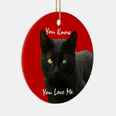 Black Cat Watching Keramisch Ornament (Rechts)