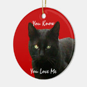 Black Cat Watching Keramisch Ornament (Links)