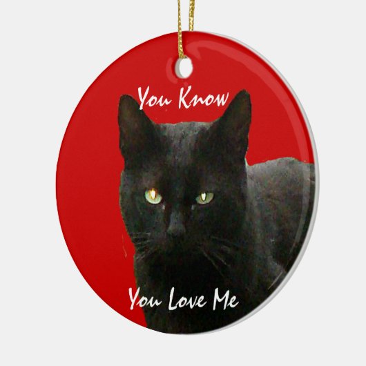 Black Cat Watching Keramisch Ornament (Links)