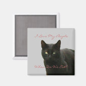 Black Cat Watching Magneet (Voorkant / Achterkant)