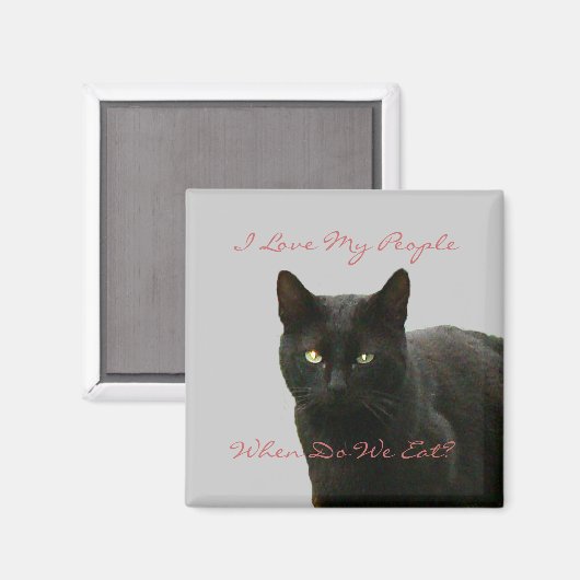 Black Cat Watching Magneet (Voorkant / Achterkant)