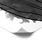 Black Cat Waterverf Art, Waterverf Cat Decor Poster (Hoek)