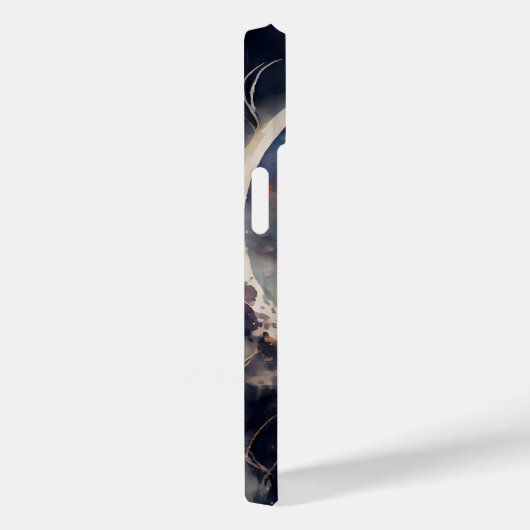 Black Cat Waterverf Eclipse Moon Artwork Case-Mate iPhone Case (Achterkant / Rechts)