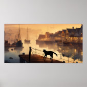 Black Cat Waterverf Wall Poster (Voorkant)