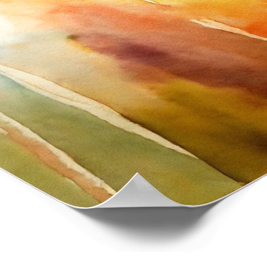 Black Cat Waterverf Wall Poster (Hoek)