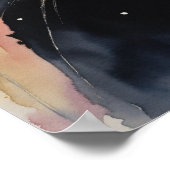 Black Cat Waterverf Wall Poster (Hoek)