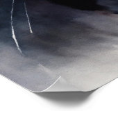 Black Cat Waterverf Wall Poster (Hoek)