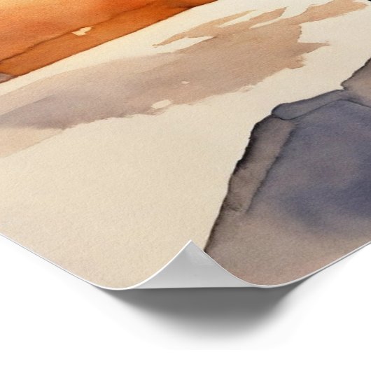 Black Cat Waterverf Wall Poster (Hoek)