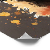 Black Cat Waterverf Wall Poster (Hoek)