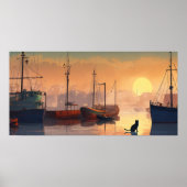 Black Cat Waterverf Wall Poster (Voorkant)