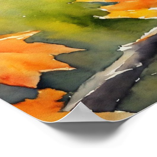 Black Cat Waterverf Wall Poster (Hoek)