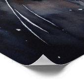 Black Cat Waterverf Wall Poster (Hoek)