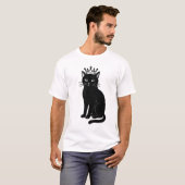 Black Cat Wearing Crown T-Shirt (Voorkant volledig)