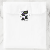 Black Cat Wedding Envelope Seal Ronde Sticker (Tas)