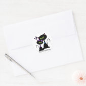 Black Cat Wedding Envelope Seal Ronde Sticker (Envelop)