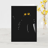 Black Cat What Knife Funny Murderous Halloween Pet Kaart (Gele Bloem)