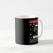 Black Cat What Pushing Tree Over Ugly Christmas Sw Koffiemok (Voorkant rechts)