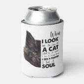 BLACK CAT WHEN I LOOK INTO THE EYES OF A CAT BLIKJESKOELER (Blikje Voorkant)