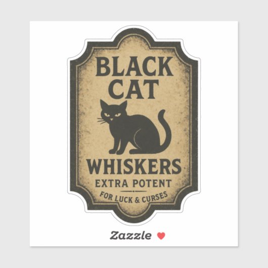 Black Cat Whiskers - Halloween Apothecary Label (Vel)