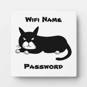 Black Cat Wifi Reminder Fotoplaat