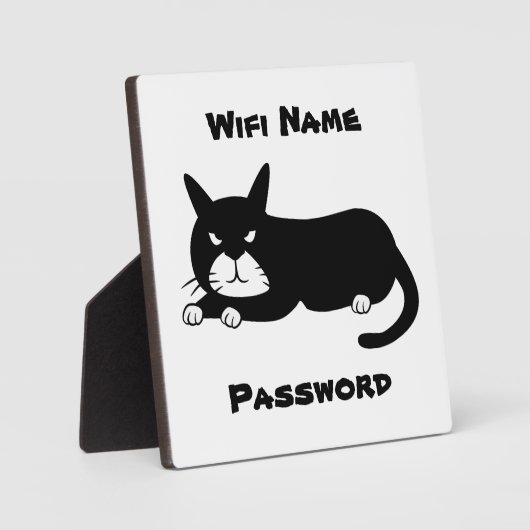 Black Cat Wifi Reminder Fotoplaat (Voorkant)
