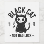 Black cat wijn etiket (Enkel label)